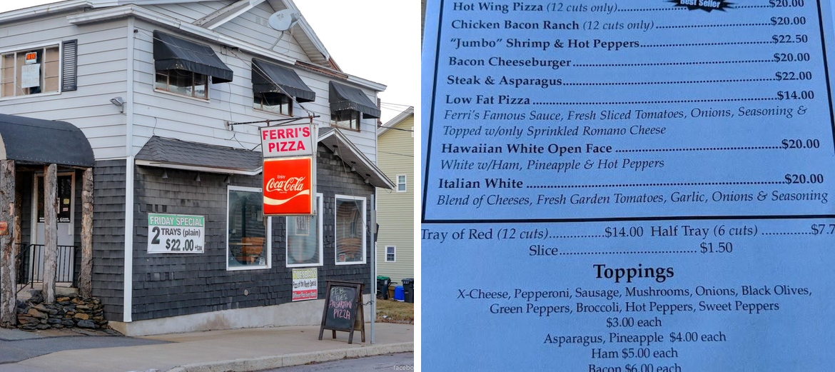 Ferri's Pizza Menu